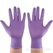 Guantes médicos libres de polvo desechables de mittle de nitrilo púrpura